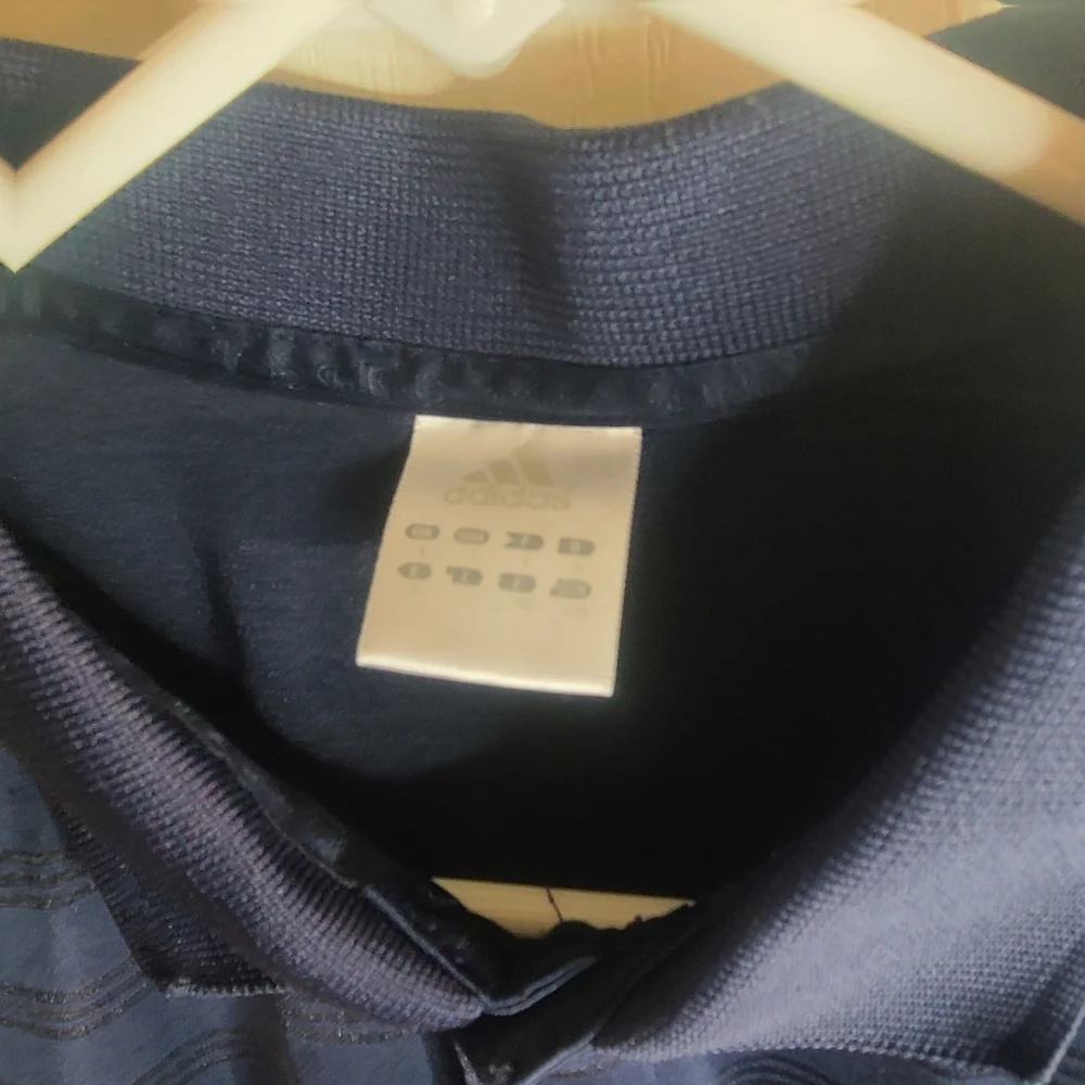 Adidas Virginia Cavaliers Polo L Navy Striped‎ Golf Shirt